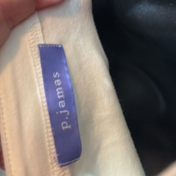 P. Jamas 100% Pima cotton white butterknits nightgown sleeveless capsule - Picture 4 of 5